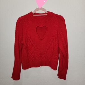 Willow boutique heart Valentines cut out red sweater
